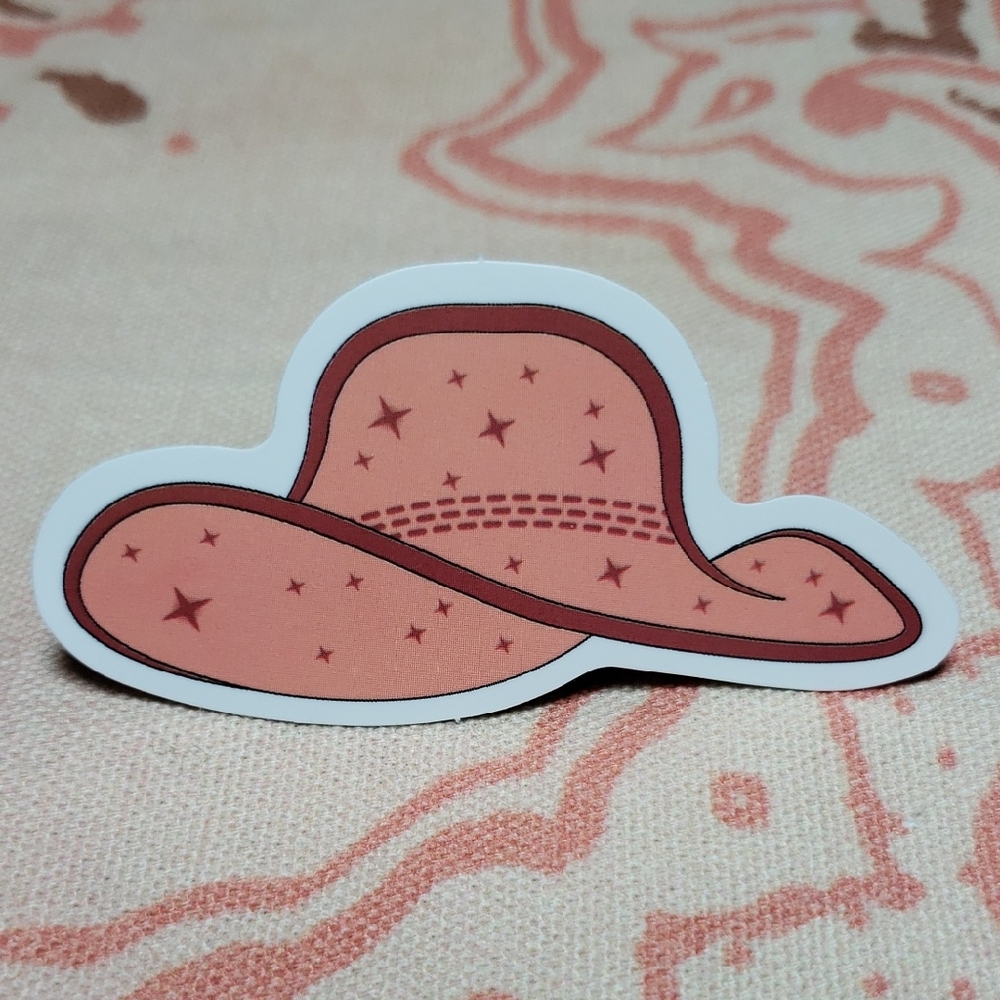 Pink Cowgirl Hat Sticker (E)